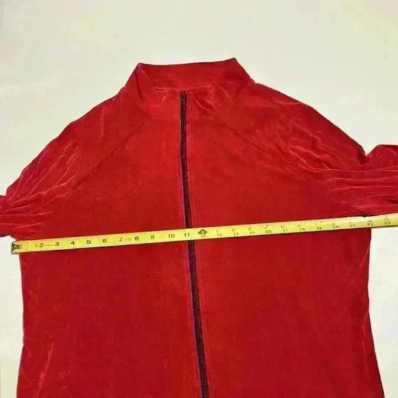 citiknits Slinky Jogger Running Jacket Full Zip Front Red Large Womens Y2K - Picture 4 of 6